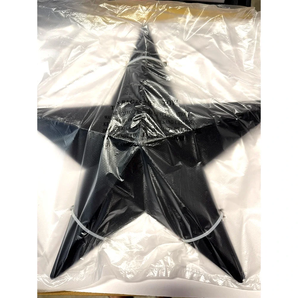 Black Barn Star Wall Decor, Iron Stars for Outside Rustic Western 2PC NEW 15.5”